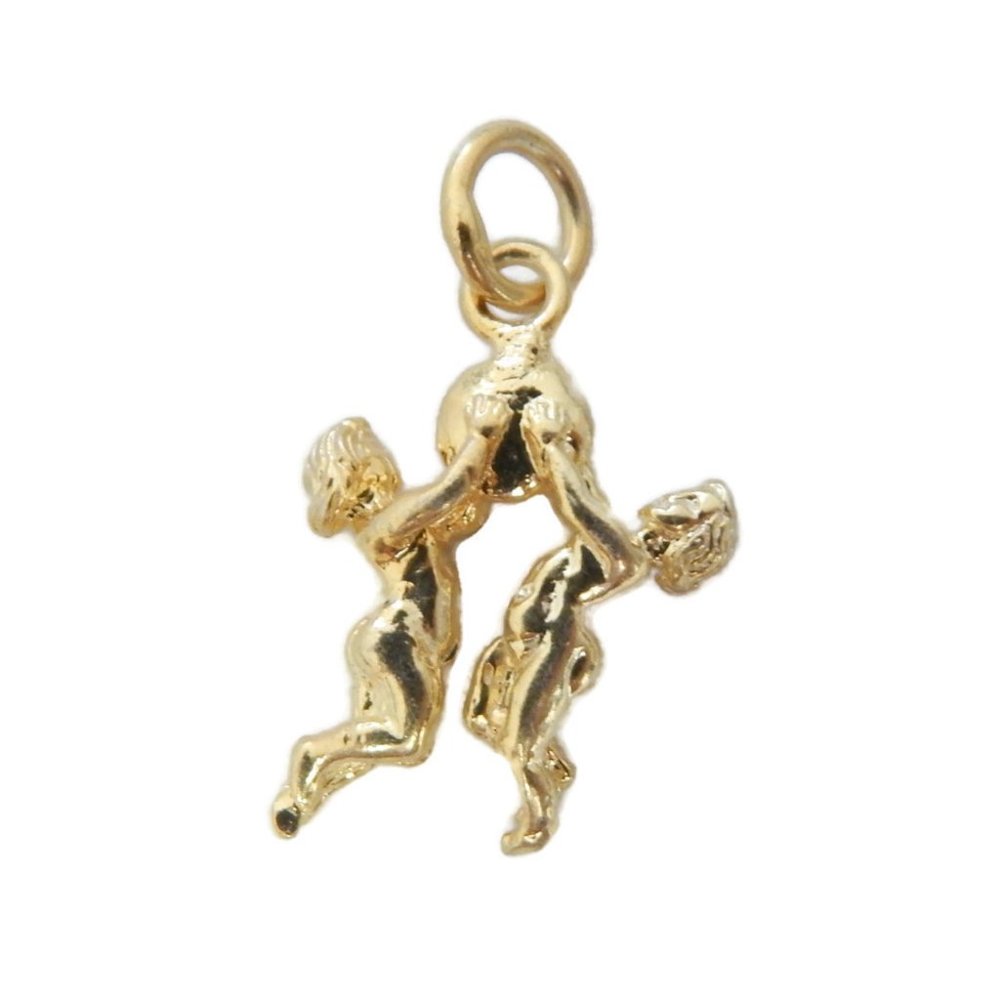 Gemini Horoscope Zodiac Sign. 14k Yellow Gold